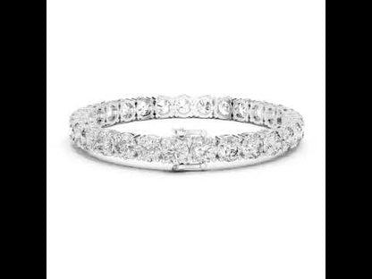 14k White Gold Round Lab-Grown Diamond Everyday Wear Bracelet for Women | Pure Carat
