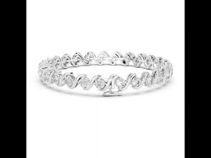 14k Rose Gold Round Lab-Grown Diamond Party Wear Bracelet for Women | Pure Carat