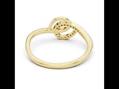 18K Yellow Gold Round Lab-Grown Diamond Drop Ring for Women | Wedding Wear | Pure Carat