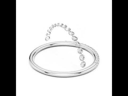18K White Gold Round Lab-Grown Diamond Drop Ring for Women | Bridal Wear | Pure Carat