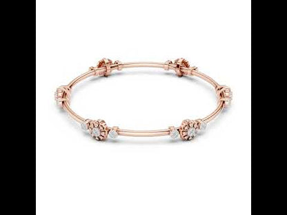 18K Yellow Gold Round Lab-Grown Diamond Bracelet for Women | Everyday Wear | Pure Carat