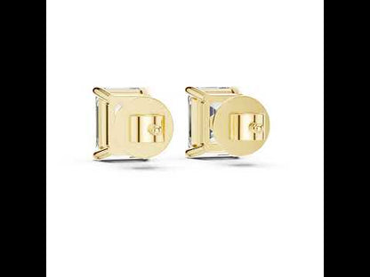PureCarat Emerald Lab-Grown Diamond Stud Earrings in 14K Rose Gold