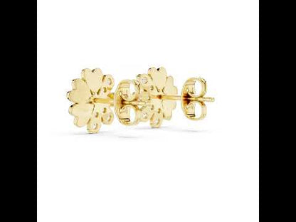 14K Yellow Gold Round Lab-Grown Diamond Earrings for Women | Office Wear | Pure Carat