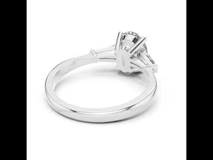 14K Yellow Gold Oval & Custom Baguette Lab-Grown Diamond Ring for Women | Everyday Wear | Pure Carat