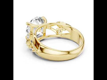 18K Yellow Gold Round Lab-Grown Diamond Bridal Ring for Women – Pure Carat