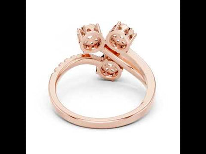 14K Rose Gold Round Lab-Grown Diamond Drop Wedding Ring for Women | Pure Carat
