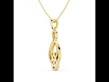 18K White Gold Pear Marquise & Round Lab-Grown Diamond Pendant for Women | Wedding Wear | Pure Carat