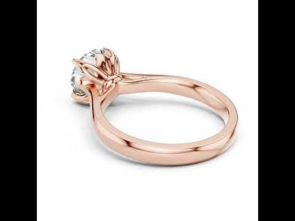 18K Yellow Gold Round Lab-Grown Diamond Ring for Women | Everyday Wear | Pure Carat