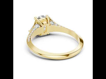 18K White Gold Cushion Trillion & Round Lab-Grown Diamond Solitaire Ring for Women | Anniversary Gift | Pure Carat