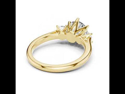 Pure Carat 14K Rose Gold Engagement Ring with Round Lab-Grown Diamond for Women