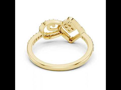 18K White Gold Round Lab-Grown Diamond Drop Ring for Women | Office Wear | Pure Carat