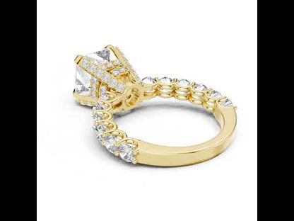 Princess & Round Lab-Grown Diamond Ring in 14K Rose Gold – Pure Carat