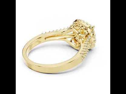 18K Yellow Gold Round Lab-Grown Diamond Drop Ring for Women | Everyday Wear | Pure Carat