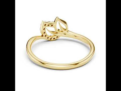 14K Rose Gold Round Lab-Grown Diamond Drop Ring for Women | Wedding Wear | Pure Carat