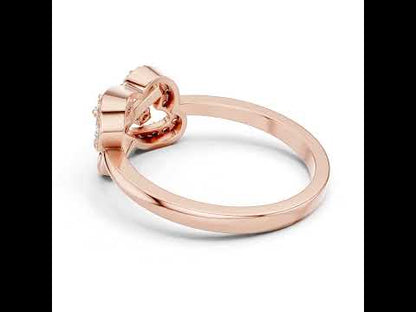 14K Yellow Gold Round Lab-Grown Diamond Drop Ring for Women | Office Wear | Pure Carat