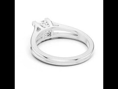 Princess Cut Lab-Grown Diamond Stud Ring in 18K Rose Gold for Women - Pure Carat