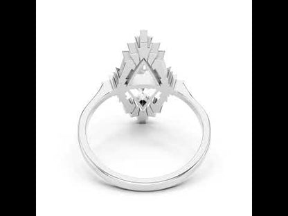 18K Yellow Gold Triangle & Round Lab-Grown Diamond Ring for Women | Wedding | Pure Carat
