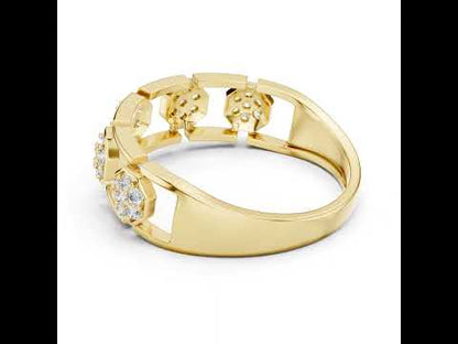 14K Yellow Gold Round Lab-Grown Diamond Wedding Drop Ring for Women | Pure Carat