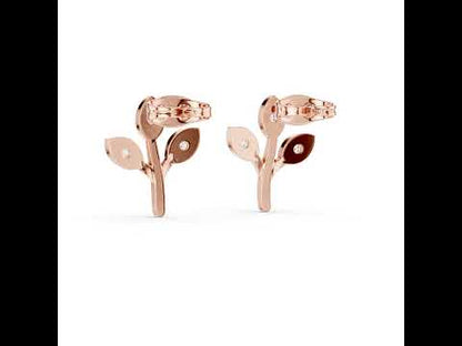 18K Rose Gold Round Lab-Grown Diamond Everyday Wear Earrings for Women | Pure Carat