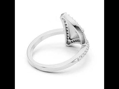 14K Yellow Gold Round Lab-Grown Diamond Drop Ring for Women | Party Wear | Pure Carat