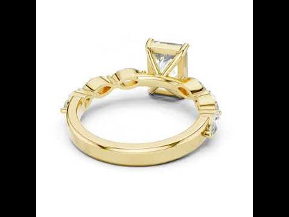 18K Rose Gold Marquise & Radiant Lab-Grown Diamond Engagement Ring for Women | Pure Carat