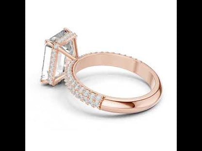 14K Yellow Gold Round & Emerald Lab-Grown Diamond Engagement Ring for Women | Pure Carat