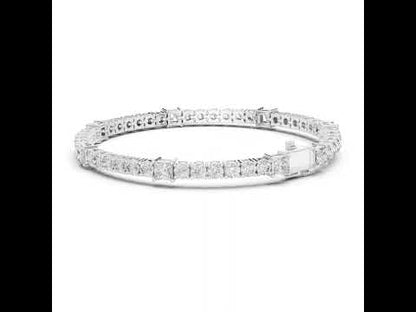 18k Yellow Gold Princess /Round Lab-Grown Diamond Engagement Bracelet for Women | Pure Carat