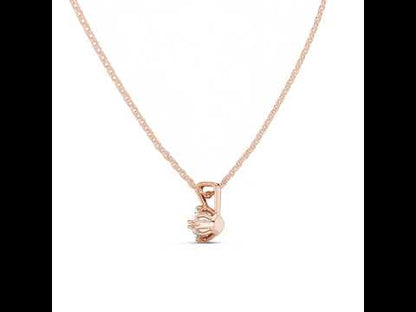 14K Yellow Gold Round Lab-Grown Diamond Pendant for Women | Wedding Wear | Pure Carat