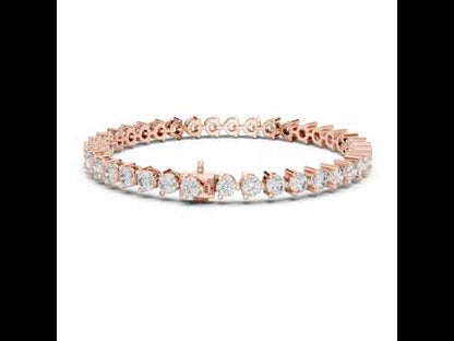 14k Yellow Gold Round Lab-Grown Diamond Wedding Bracelet for Women | Pure Carat