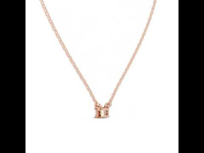 18K Yellow Gold Emerald & Round Lab-Grown Diamond Pendant for Women | Everyday Wear | Pure Carat