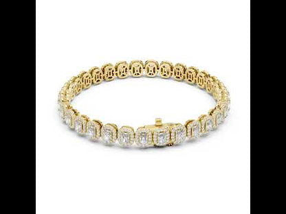 Pure Carat 18K Rose Gold Party Wear Bracelet with Radiant & Round Lab-Grown Diamonds