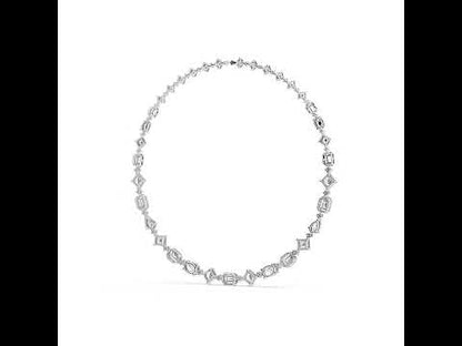 18k Rose Gold Pear/Emerald/Oval/Round Lab-Grown Diamond Party Wear Necklace | Pure Carat