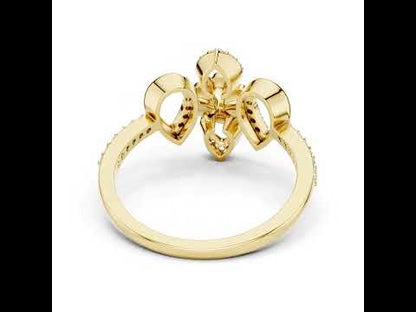 14K Yellow Gold Round Lab-Grown Diamond Drop Ring for Women | Everyday Wear | Pure Carat