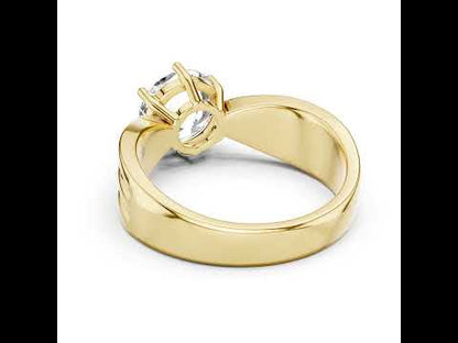 14K Yellow Gold Round Lab-Grown Diamond Party Wear Ring – Pure Carat