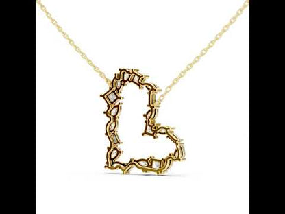 14K Yellow Gold Pear Bug Marquise Princess Lab-Grown Diamond Pendant for Women | Engagement | Pure Carat