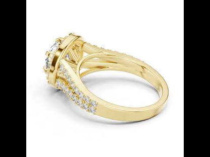 Round Lab-Grown Diamond Drop Ring in 18K Yellow Gold for Women - Pure Carat