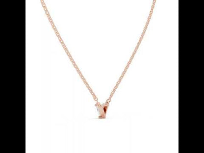Pure Carat 18K Rose Gold Pendant with Triangle Lab-Grown Diamond - Bridal Collection