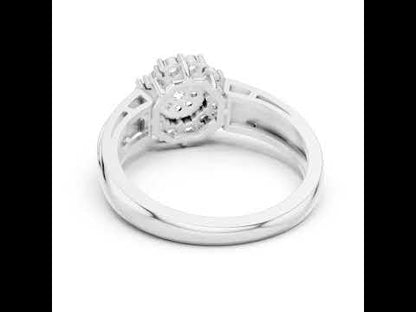 18K White Gold Round Lab-Grown Diamond Drop Ring for Women | Anniversary Gift | Pure Carat