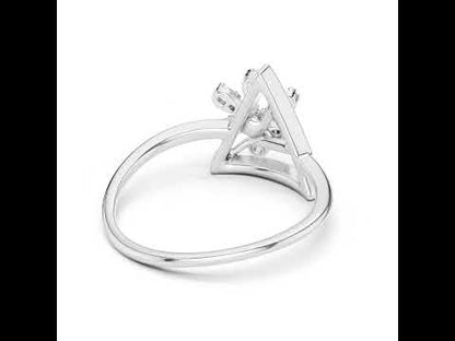 14K White Gold Round Lab-Grown Diamond Drop Ring for Women | Everyday Wear | Pure Carat