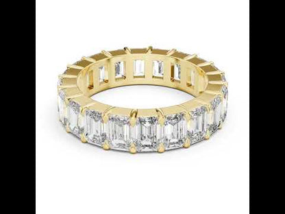 Emerald Lab-Grown Diamond Stud Ring in Yellow Gold – Pure Carat