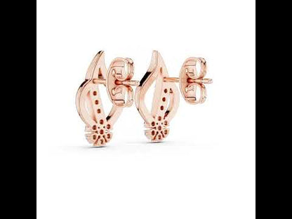 14K Rose Gold Round Lab-Grown Diamond Drop Earrings for Women | Office Wear | Pure Carat