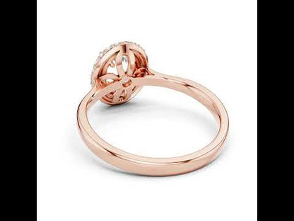 14K Rose Gold Oval & Round Lab-Grown Diamond Ring for Women | Bridal Wear | Pure Carat