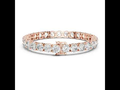 14k White Gold Round Lab-Grown Diamond Everyday Wear Bracelet for Women | Pure Carat