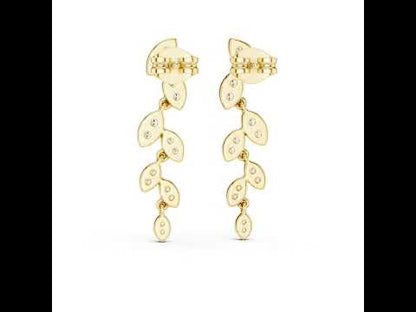 14K Yellow Gold Round Lab-Grown Diamond Earrings for Women | Bridal Wear | Pure Carat