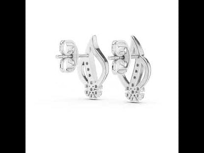 14K Rose Gold Round Lab-Grown Diamond Drop Earrings for Women | Office Wear | Pure Carat