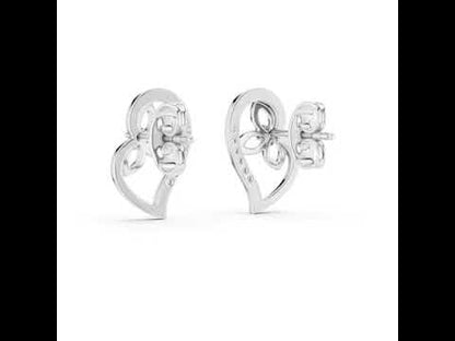 14K White Gold Round Lab-Grown Diamond Earrings for Women | Bridal Collection | Pure Carat