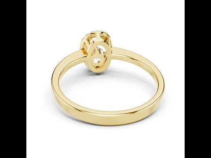 14K Yellow Gold Round Lab-Grown Diamond Drop Ring for Women | Party Wear | Pure Carat