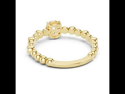 18K Yellow Gold Round Lab-Grown Diamond Ring for Women | Party Wear | Pure Carat
