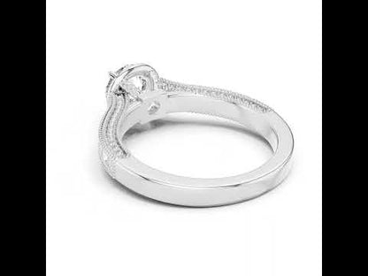 Pure Carat 14K Yellow Gold Engagement Ring with Round Bug-Cut Lab-Grown Diamond