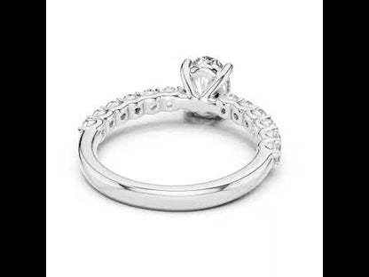 18K White Gold Oval & Round Lab-Grown Diamond Ring for Women | Office Wear | Pure Carat